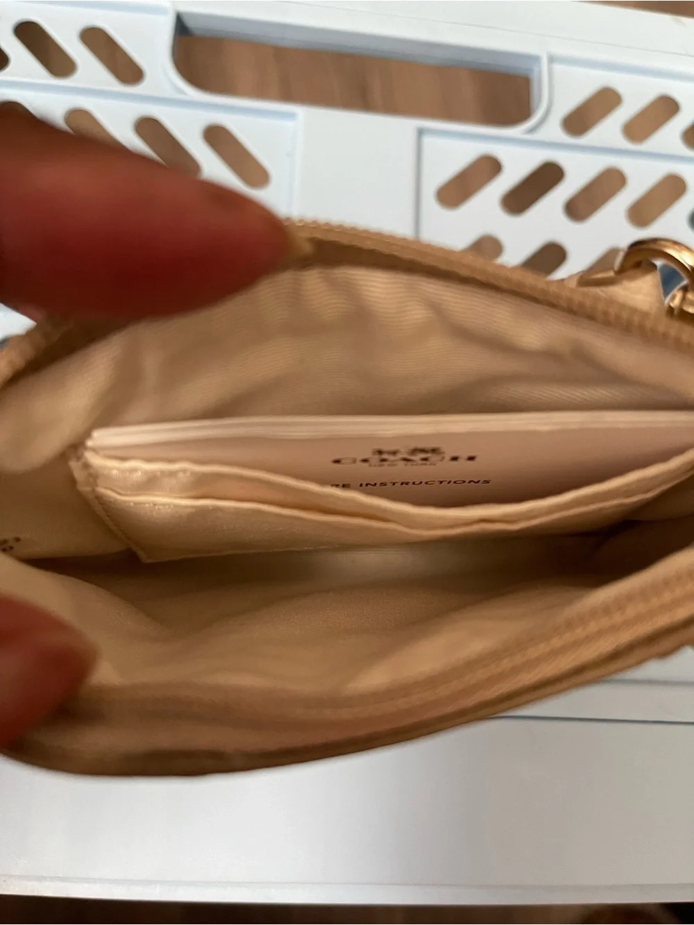 Coach Signature Tan Wristlet